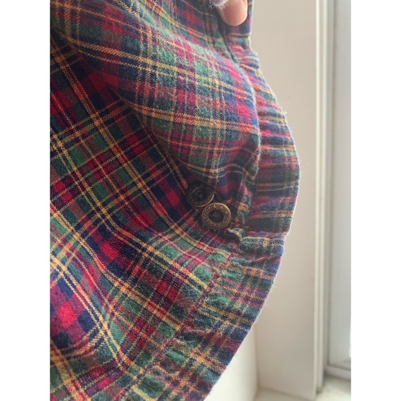 April Cornell Trading Vintage Cotton Women’s Flannel Red Green Floral Collared - Picture 5 of 5